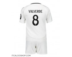 Real Madrid Federico Valverde #8 Prima Maglia Bambino 2024-25 Manica Corta (+ Pantaloni corti)